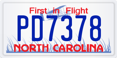 NC license plate PD7378