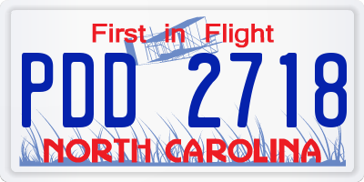 NC license plate PDD2718