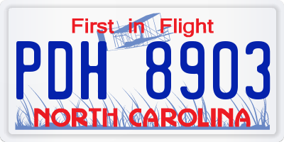 NC license plate PDH8903