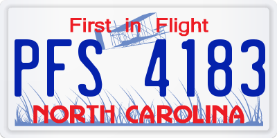 NC license plate PFS4183