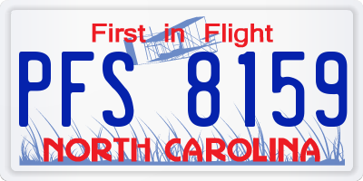 NC license plate PFS8159