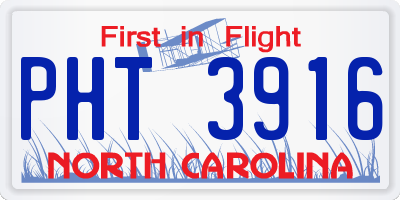 NC license plate PHT3916