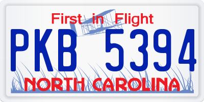 NC license plate PKB5394