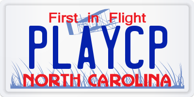 NC license plate PLAYCP