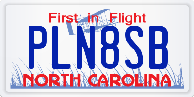 NC license plate PLN8SB