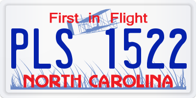 NC license plate PLS1522