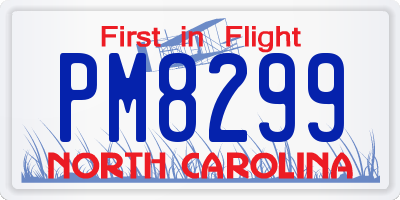 NC license plate PM8299