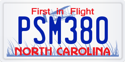 NC license plate PSM380