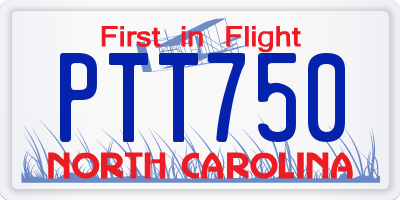 NC license plate PTT750