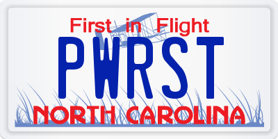 NC license plate PWRST