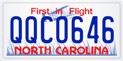 NC license plate QQCO646