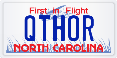 NC license plate QTHOR