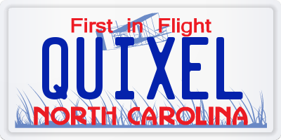 NC license plate QUIXEL