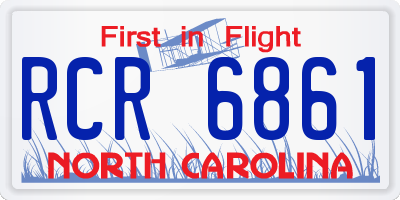 NC license plate RCR6861