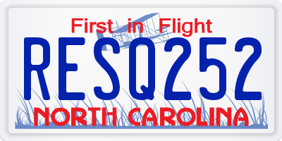 NC license plate RESQ252