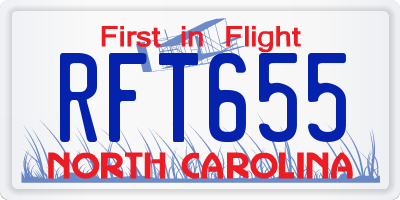 NC license plate RFT655