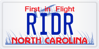 NC license plate RIDR