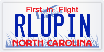 NC license plate RLUPIN