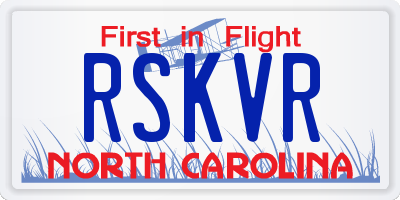 NC license plate RSKVR