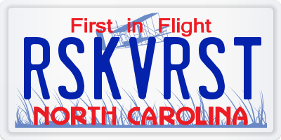 NC license plate RSKVRST