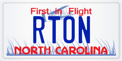 NC license plate RTON