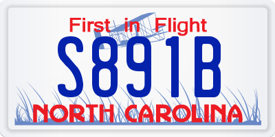 NC license plate S891B