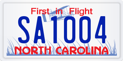 NC license plate SA1004