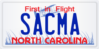 NC license plate SACMA