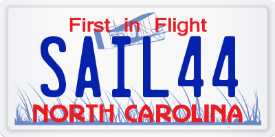 NC license plate SAIL44