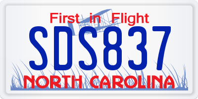 NC license plate SDS837