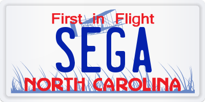 NC license plate SEGA