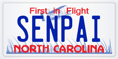 NC license plate SENPAI