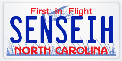 NC license plate SENSEIH