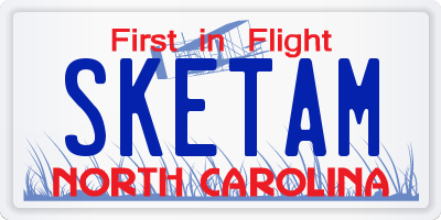 NC license plate SKETAM