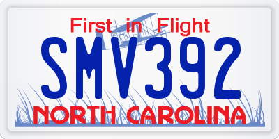 NC license plate SMV392