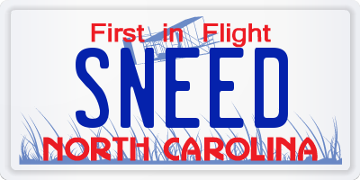 NC license plate SNEED