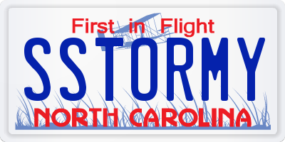 NC license plate SSTORMY