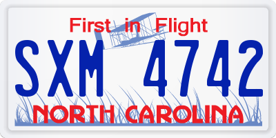 NC license plate SXM4742