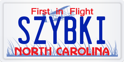 NC license plate SZYBKI