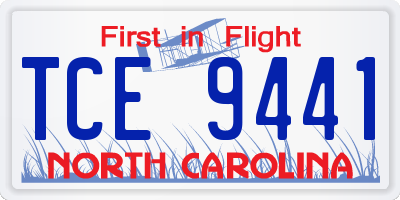 NC license plate TCE9441