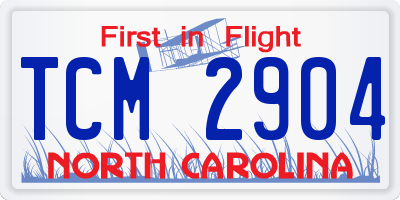 NC license plate TCM2904