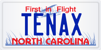 NC license plate TENAX