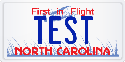 NC license plate TEST