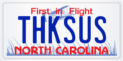 NC license plate THKSUS