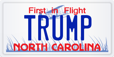 NC license plate TRUMP