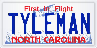 NC license plate TYLEMAN