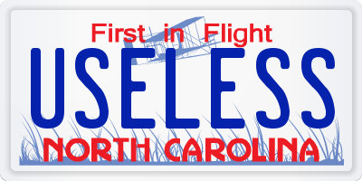 NC license plate USELESS