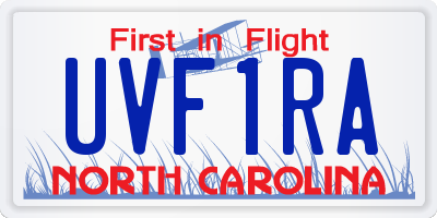 NC license plate UVF1RA