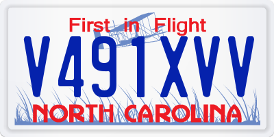 NC license plate V491XVV