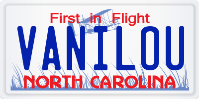 NC license plate VANILOU